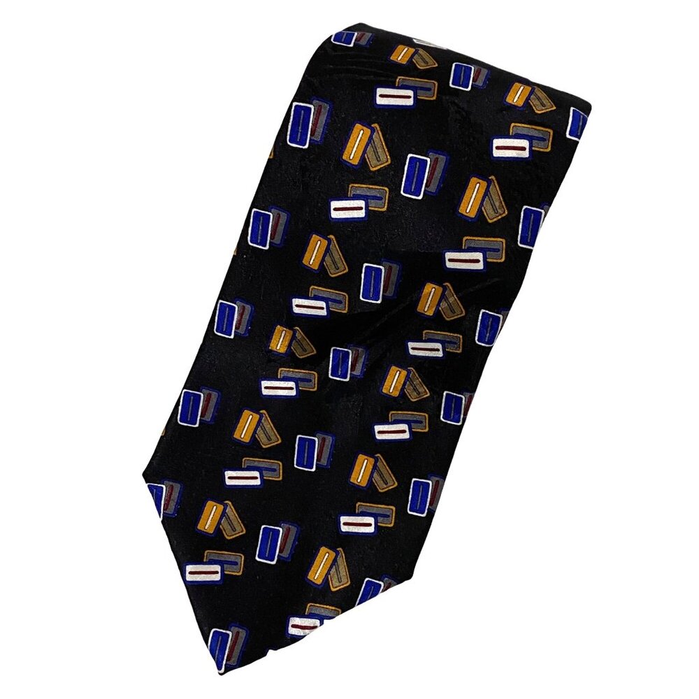 Gant Geometric Rectangles Mens Silk Tie USA Novelty Career Office‎ Wear Business